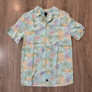 HAWAIIAN SHIRT - ART CLASS TEAL W PALM TREES
